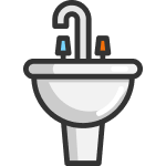 Icon of sink and taps